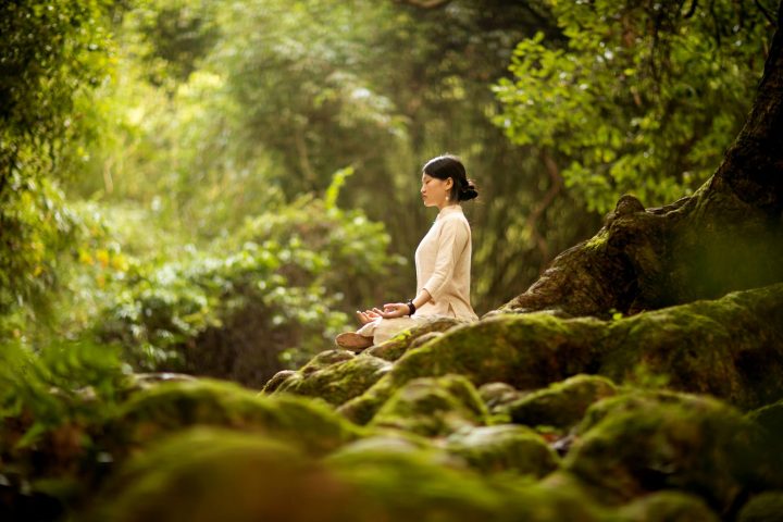 Emotional Detox & Trapped Energy — Woman Meditating in Nature at West End Organix